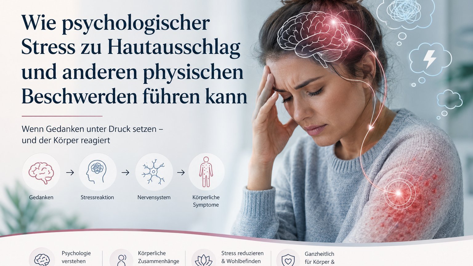 Wie psychologischer Stress zu Hautausschlag und anderen körperlichen Beschwerden führen kann